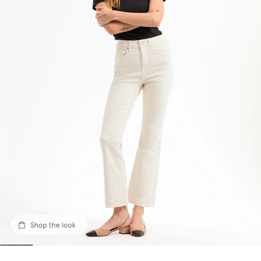 Veronica Beard Carson Kick Flare Jeans in Ecru
